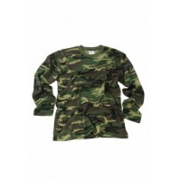 t-shirts met lange mouw, groen camouflage