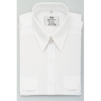 security blouse overhemd met epaulet, wit lange mouw, piloten blouse