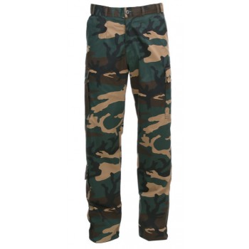 woodland camouflage broek, US copie, bovenband verstelbaar met velcroband