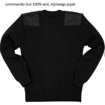 commando trui, 100% wol, zwart