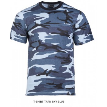 t-shirt blauw-camouflage met korte mouw
