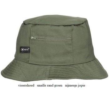 vissershoedje, bush-hat met smalle rand, groen