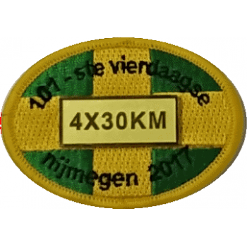 2017 4-daagse badge 2017 met metalen afstandsnummer