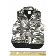 bodywarmer gevoerd wit camouflage