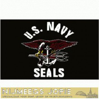US navy seals zwart, vlag
