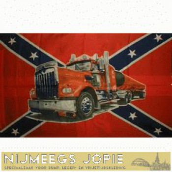 rebel vlag met truck, vlag 