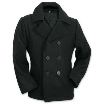 Marine jas van 50% wol, zwart