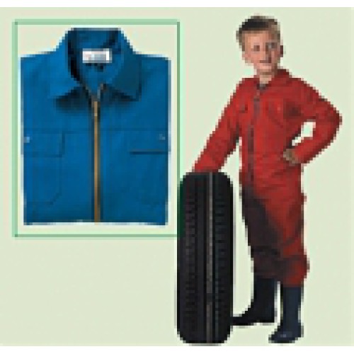 kinderoverall, rood, 100%katoen (of zwart)