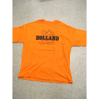 oranje t-shirt met grote opdruk