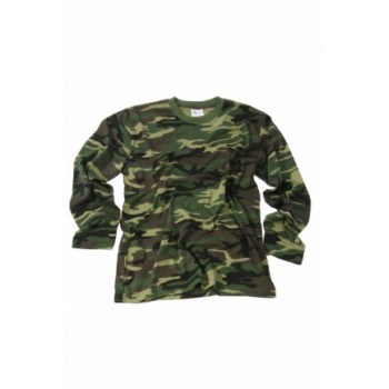 t-shirt met lange mouw, groen camouflage, merk KM