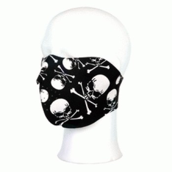 Biker mask half face skull and bones
