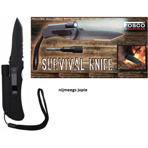 Survival mes met lamp en fire starter