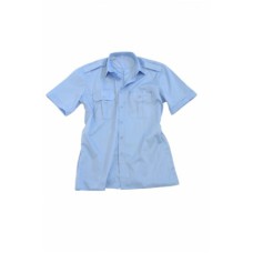 pilotenshirt, licht blauwe blouse korte mouw