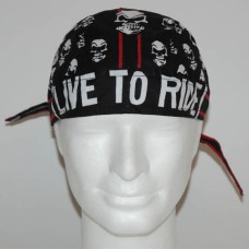 bandana, skull red stripe live to ride