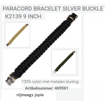 paracord armband met metalen buckle 23cm