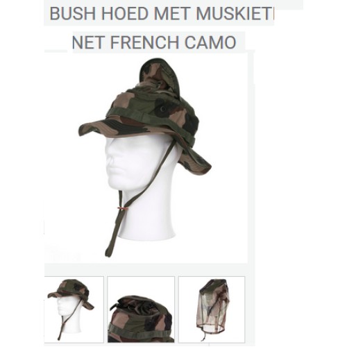 bush-hat frans camo met muskietnet