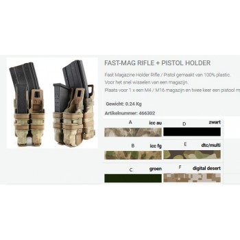 Fast-Magazijn rifle + pistol holder tas