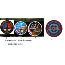 Piloten-overall emblemen rond, zonder velcro