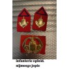 baret embleem infanterie, schild rood