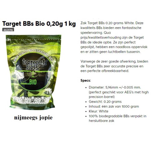 Airsoft bb's target bbs  bio, 0,20 gram 1 kilo