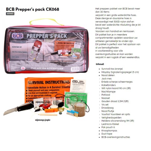 bcb survival ck068, prepper pack