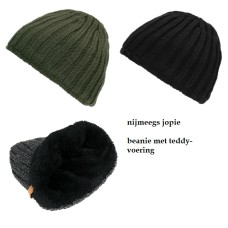 muts acryl beanie, met teddyvoering