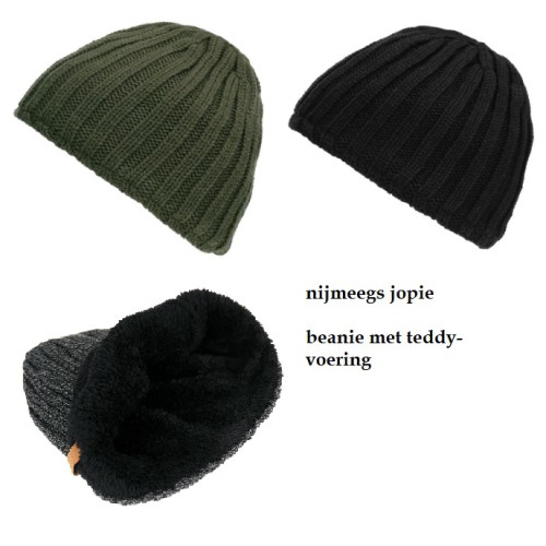 muts acryl beanie, met teddyvoering