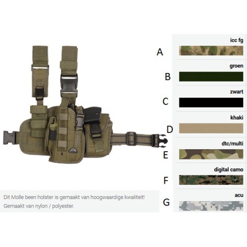 beenholster molle linkshandig