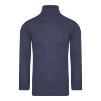 thermo t-shirt Beeren met kol en lange mouw blauw, maat XXL