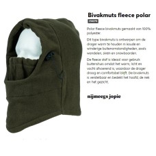 Bivakmuts fleece, zwart, groen of woodland