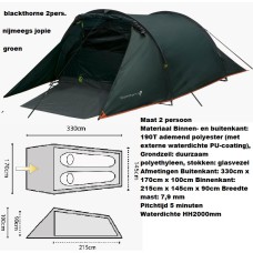 2 persoon blackthorne tent, groen of multi