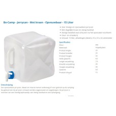 jerrycan opvouwbaar 15 liter Bo-camp