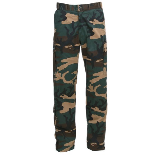 woodland camouflage broek, US copie, bovenband verstelbaar met velcroband