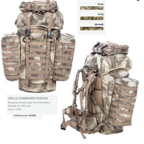 rugzak commando met molle systeem, aanbieding