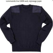 commando trui, 100% wol, blauw