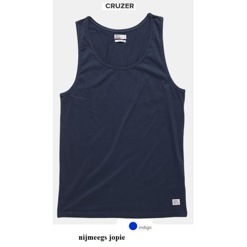 singlet Vintage, model cruzer, kleur indigo