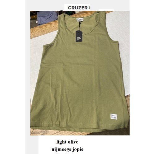 singlet Vintage, model cruzer, kleur olive