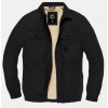 vintage industries dean sherpa, stevige katoenen jas met voering, zwart of licht bruin