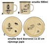 emaille mok (7,50) of bord (10,95), outdoor