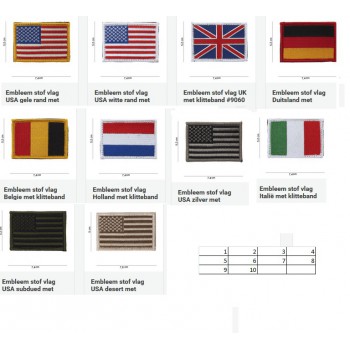 opnaaiembleem landenvlaggen met klitteband