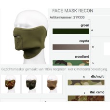 facemask recon, neopreen masker