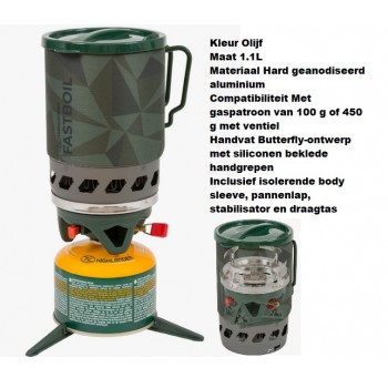 gaskoker, fastboil stove 1.1 liter groen