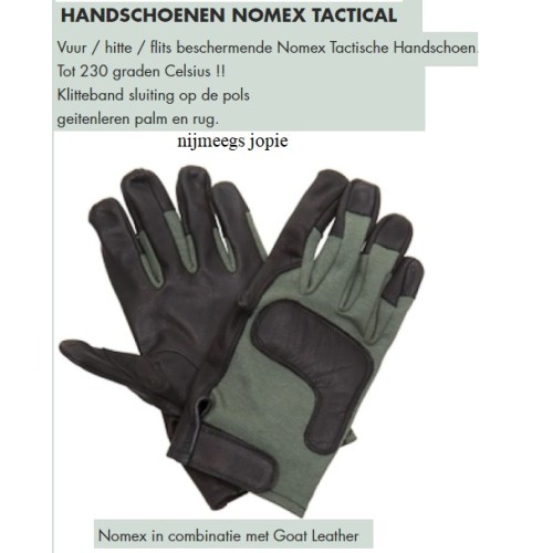 handschoen leer/nomex