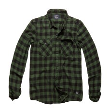 vintage industries flanel blouse, harley, groen 