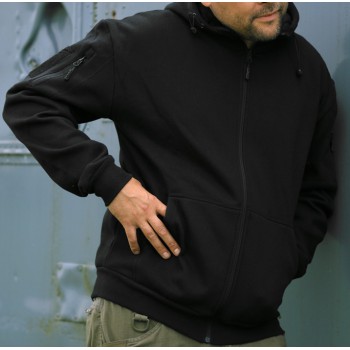 sweater hoodie tf2215 tactical hoodie met rits, zwart