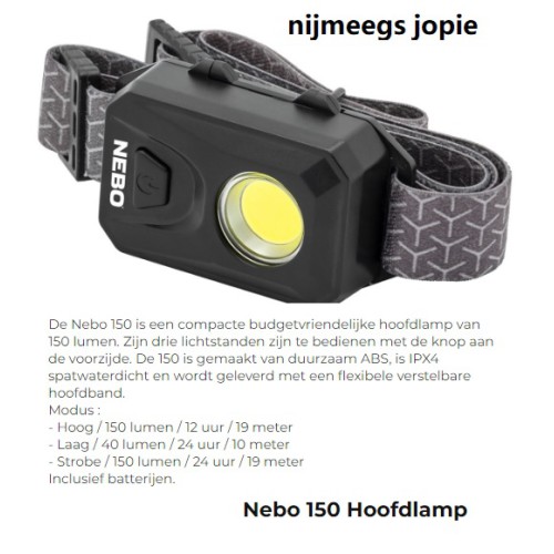 hoofdlamp nebo 150