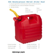 jerrycan voor benzine 20 liter 