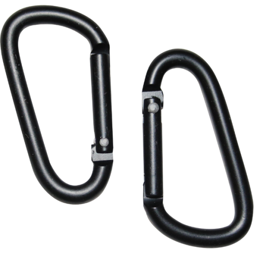 Karabijnhaak klein, 6mm zwart, per 2