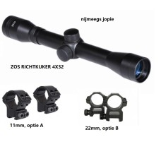 kijker 4x32, inclusief bevestigingringen