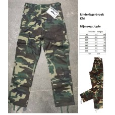 kinderbroek woodland camouflage, extra lang, KM